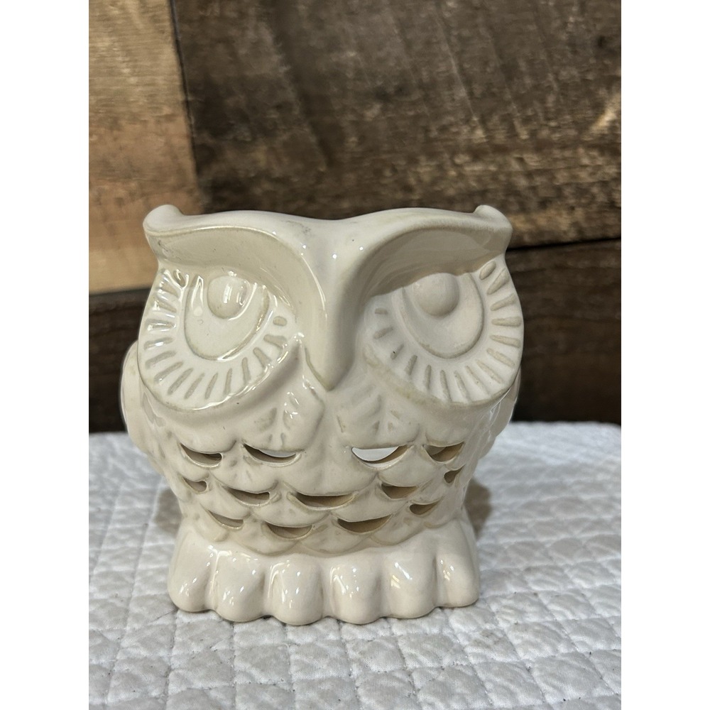 Bath & Body Works Ceramic Owl Soap / Lotion / Candle Holder Color 4" Cut-Outs